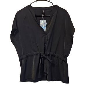 Cici Bird Women's Black Top Blouse Size M NWT